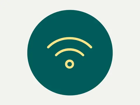 ikon som föreställer en wifi symbol